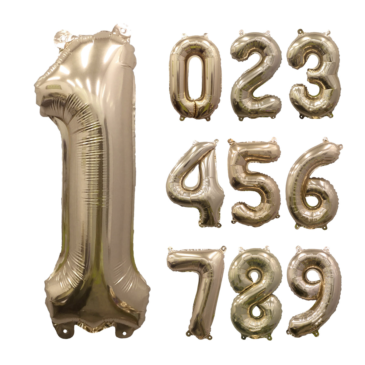 Ellies Gold 32" Mylar Number Balloons Runway Balloons