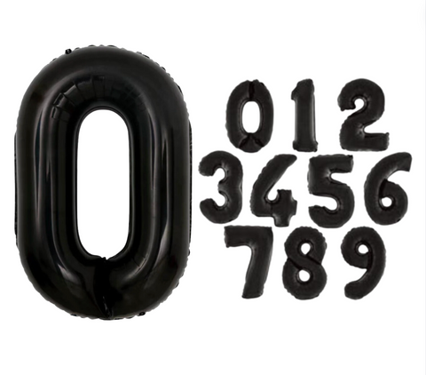 Ellies Black 34" Mylar Number Balloons